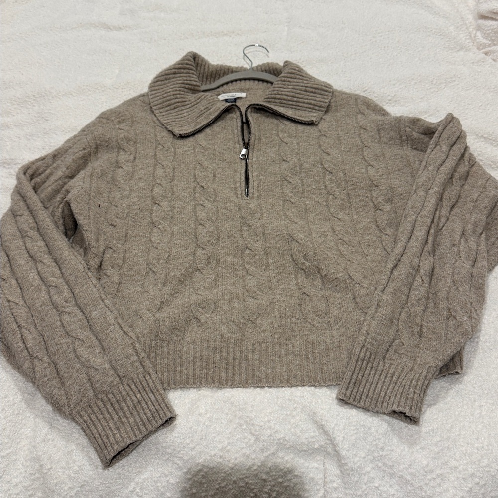 American eagle 1/4 zip cable sweater M